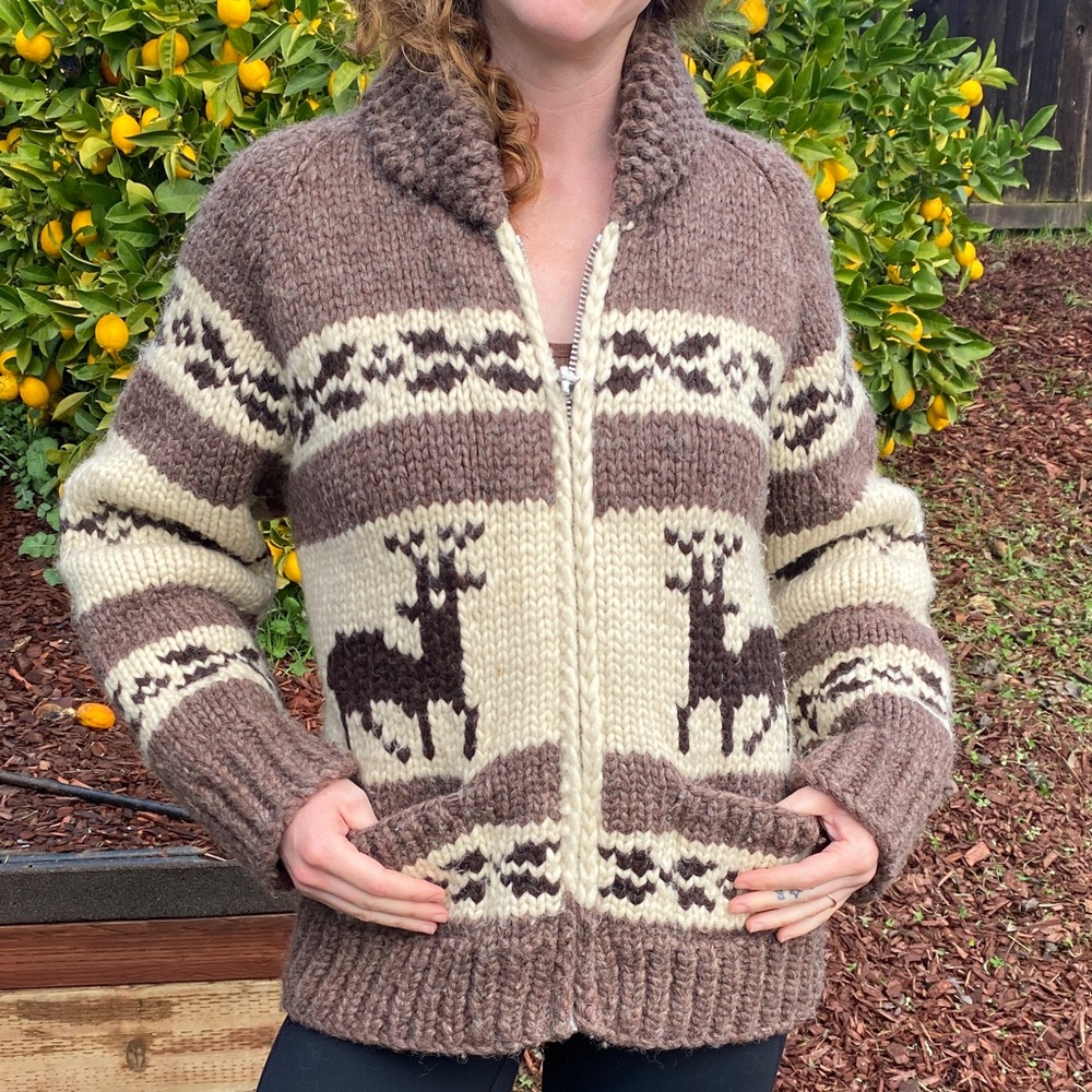 Vintage 1950-1960s Cowichan Zip Sweater - Picture 6 of 6
